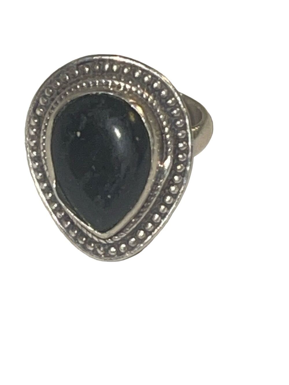 Sterling Silver Ring Onyx Stone Size 7